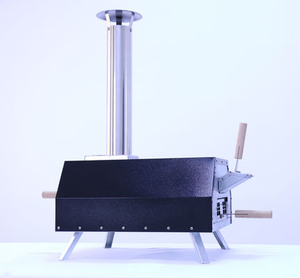 Customized Dual- Outdoor Pizza Baking Stove with Thermometer Spray Black Finishing