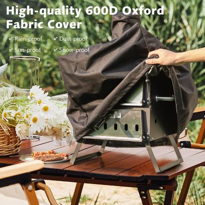 16 Inch Steel Woodfired Pizza Oven BBQ with Stone Peel and Removable Cooking Rack