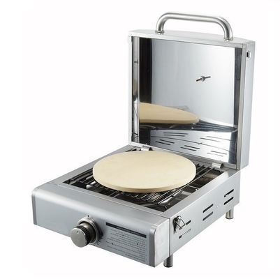 Rotisserie Roaster Propane Grill with Tabletop Pizza Maker and Stainless Steel Housing
