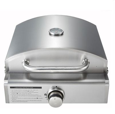 Rotisserie Roaster Propane Grill with Tabletop Pizza Maker and Stainless Steel Housing