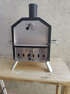 Waterproof Cover Custom Logo 12" Camping Outdoor Baking 2 Pizzas Chicken Charcoal Pizza Oven with Chimney Lid Peel Stone