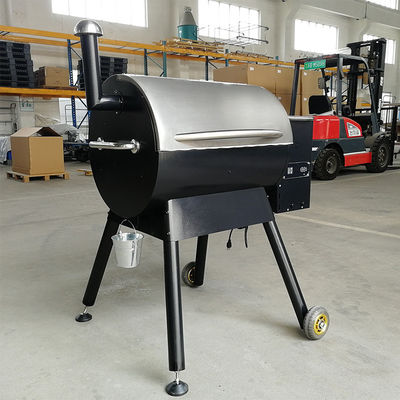 High Pressure Protection Device Barrel Electric Wood Pellet Smoker Trolley BBQ Grill