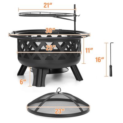 Outdoor Heating 35 Inch Round Fire Pit Mat for Warmth and Support Holiday Selection