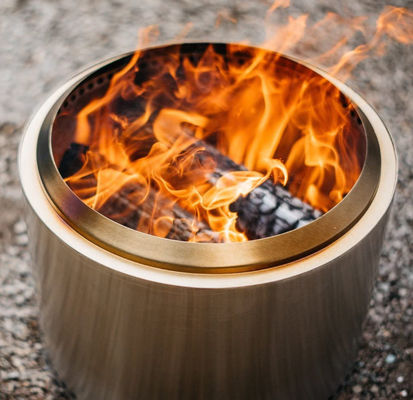 Outdoor Camping Stainless Steel Fire Pit with Flame Safety Device and Smokeless Design