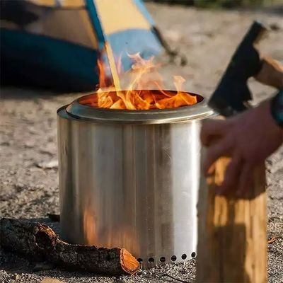 15*15*16cm Smokeless Stainless Steel Tabletop Wood Pellet Stove with Foldable Legs