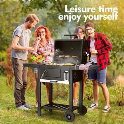 Large Smokeless BBQ Roaster Oven Portable Woodfired Camping Rotisserie Charcoal Grill
