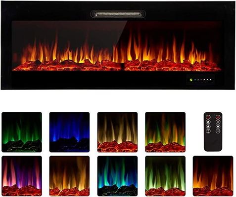 3D Electric Heaters Fireplace with Multicolor 5 Flame Brightness and 127*13*48cm Size
