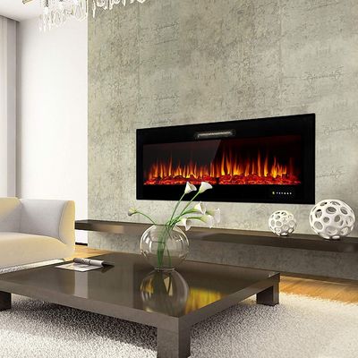 Electric Fireplace Painted Steel Tempered Glass Camino Remote Controlled Yes Function Safe