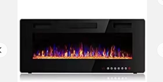 Electric Decorative Elektro Kamin Wall Mounted Fireplace 40-In Self-Checking Function