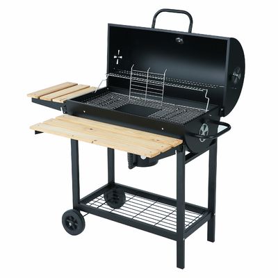 Outdoor BBQ Charcoal Smoker Custom Double Layer Trolley Grill Front Shelf 61*23cm