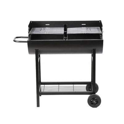 BBQ Half Drum Barrel Steel Picnic Camping Garden Patio Smoker Charcoal Grill Package Size 88.5*49*25 CM