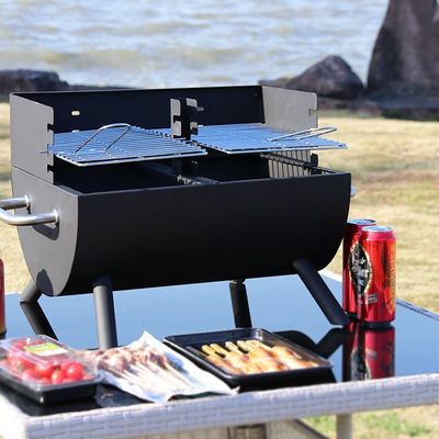 BBQ Half Drum Barrel Steel Picnic Camping Garden Patio Smoker Charcoal Grill Package Size 88.5*49*25 CM