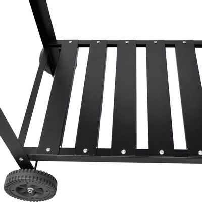 73.5*22.5cm x 2 Cooking Area Outdoor Trolley Flat Top Charcoal Grill with 2 Wheels