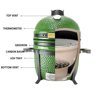 15-24 Inch Pellet Smoker Barbecue Charcoal Kebab Green Egg Grill BBQ Ceramic Grill Kamado