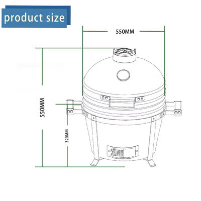 15-24 Inch Pellet Smoker Barbecue Charcoal Kebab Green Egg Grill BBQ Ceramic Grill Kamado