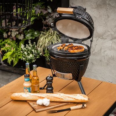 48*36*58cm Galvanized Portable Smoker Kamado Ceramic Grill with Lid and Ventilation