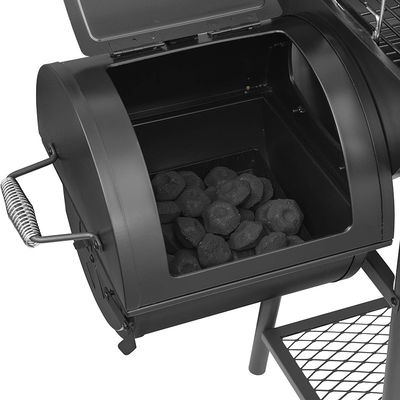 Heavy Duty Large Barrel Charcoal Grill for Garden Smoker DIY Black Cold Rolled Steel