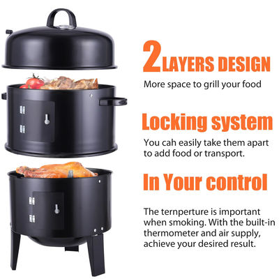 Black 3 In 1 Heavy Duty For Outdoor Camping Electric Smokeless Gas Electric Outdoor Table Outdoor Commercial