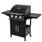 Stainless Steel 30 000 BTU Patio Garden Barbecue Grill 304 SS Warming Grid Side Shelves