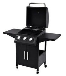 59.5*12cm Warming Area 4 Burner Propane Gas Grill with Side Burner and Cabinet Style