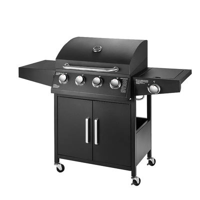 59.5*12cm Warming Area 4 Burner Propane Gas Grill with Side Burner and Cabinet Style